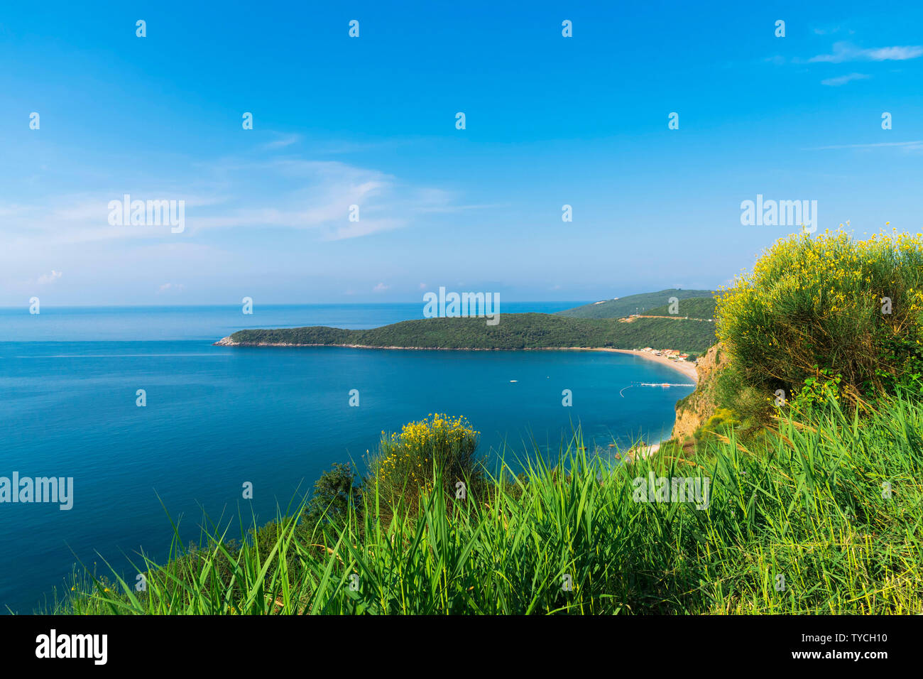 Jaz Beach in der Nähe von Budva, Adria, Montenegro Stockfoto