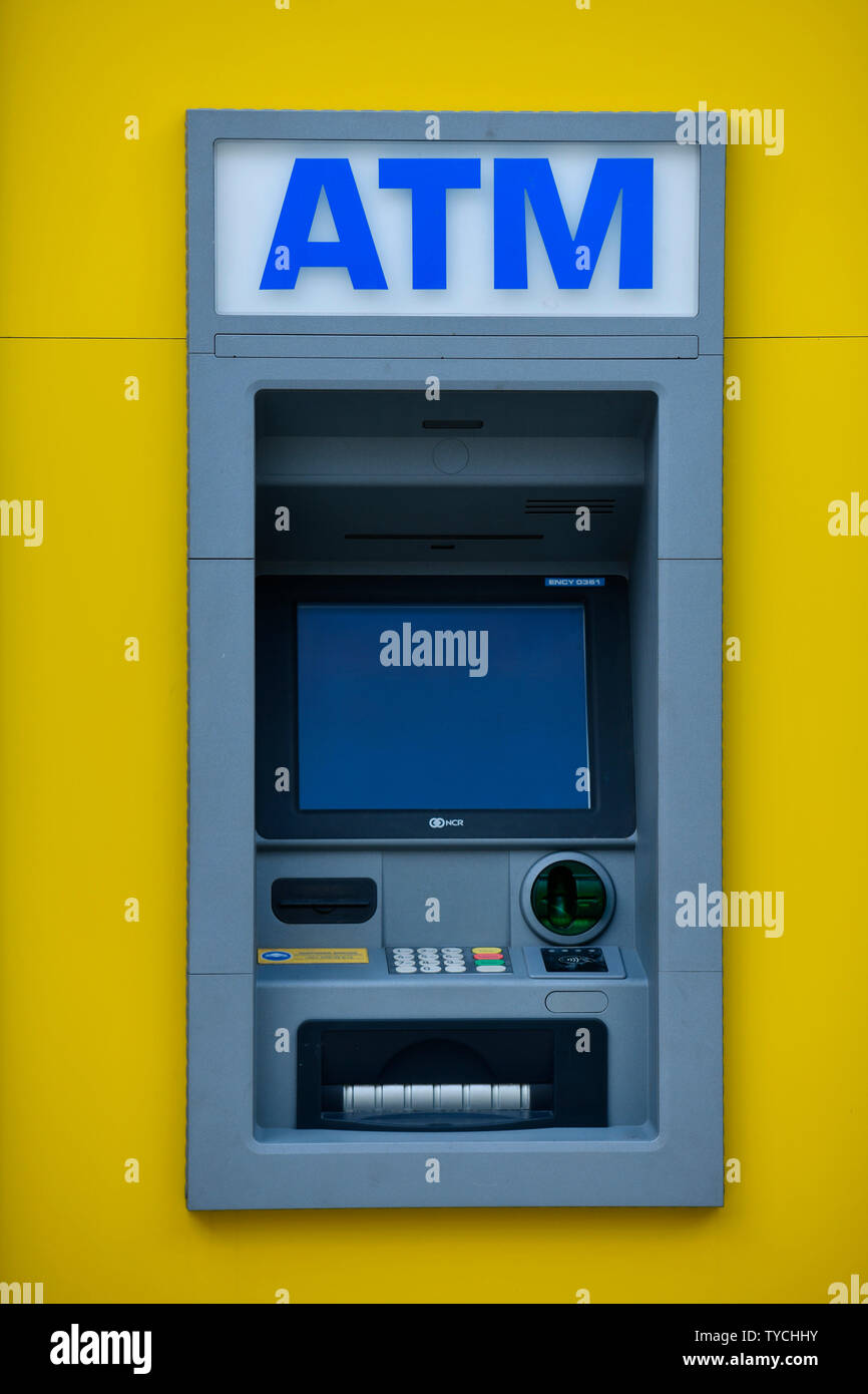 ATM, Paphos, Zypern Stockfoto