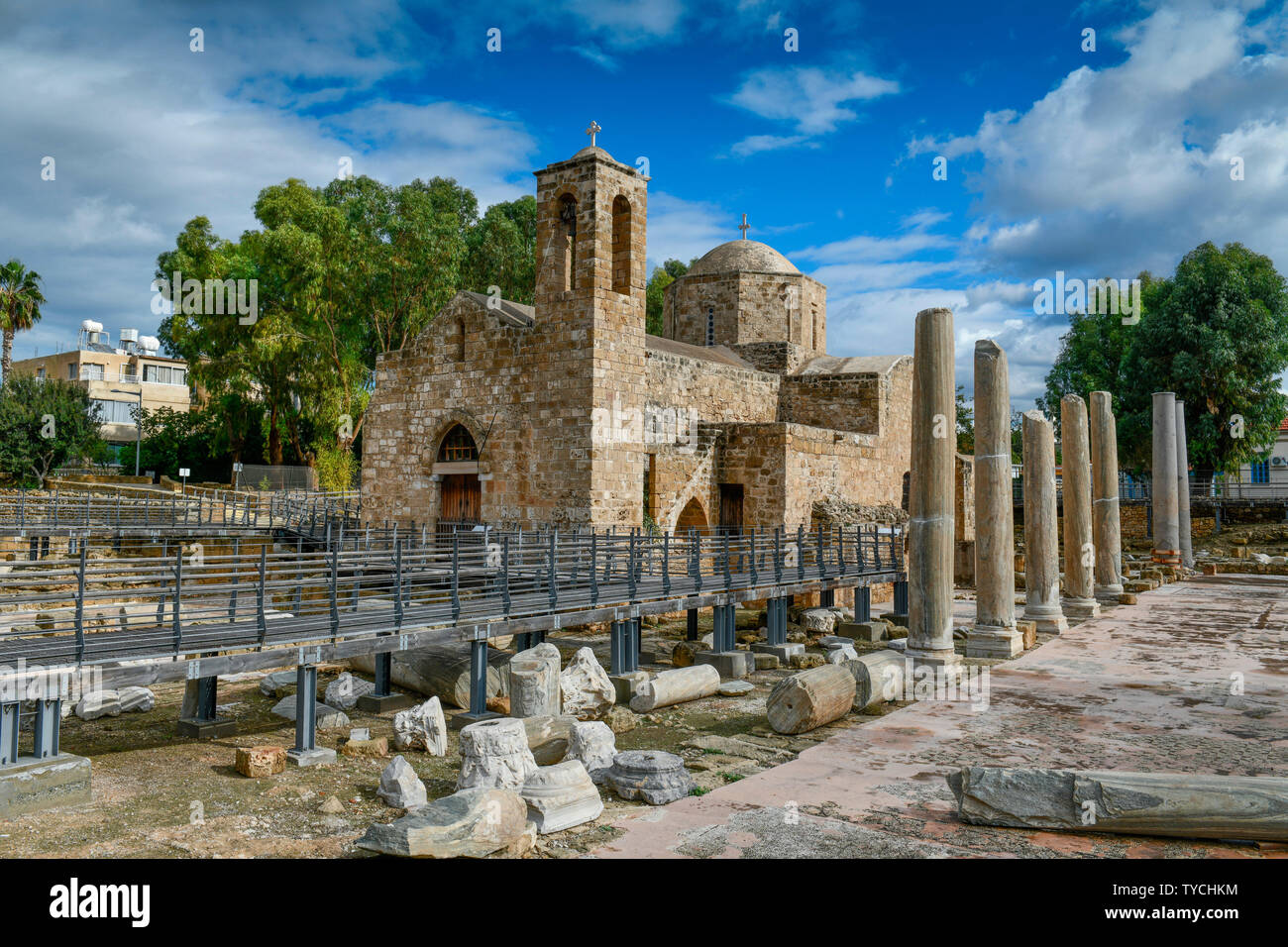 Kirche, Agia Kyriaki Chrysopolitissa, Paphos, Zypern Stockfoto