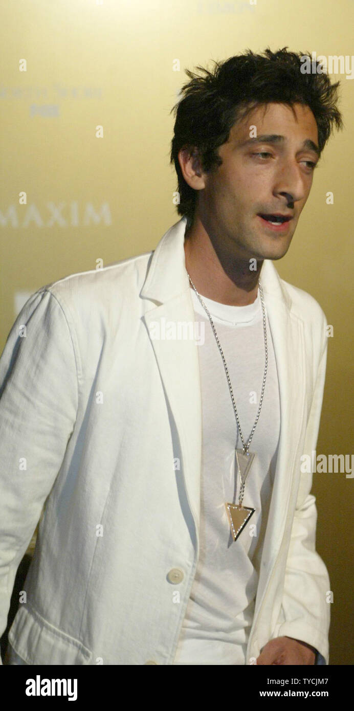 Oscar-preisträger Adrian Brody im Maxim Magazin Hot 100 Party im Hard Rock Hotel und Casino in Las Vegas, 12. Juni 2004. (UPI Foto/Roger Williams). Stockfoto