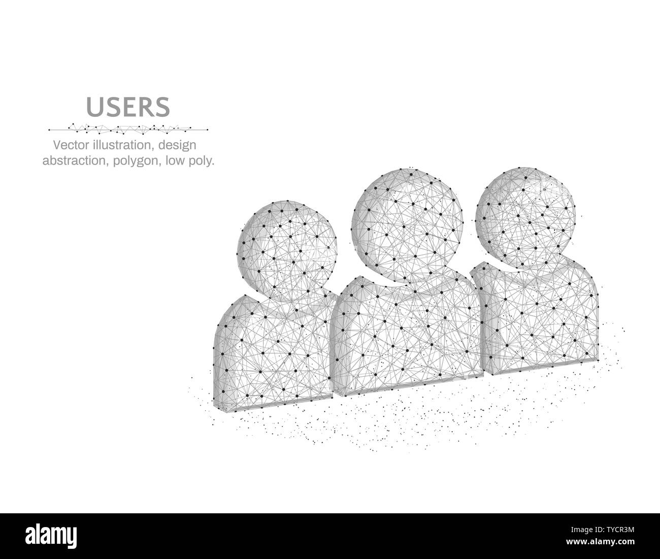 Benutzer symbol Low-poly-Design, Team polygonalen Stil, Menschen Wire Frame Vector Illustration auf weißem Hintergrund Stock Vektor