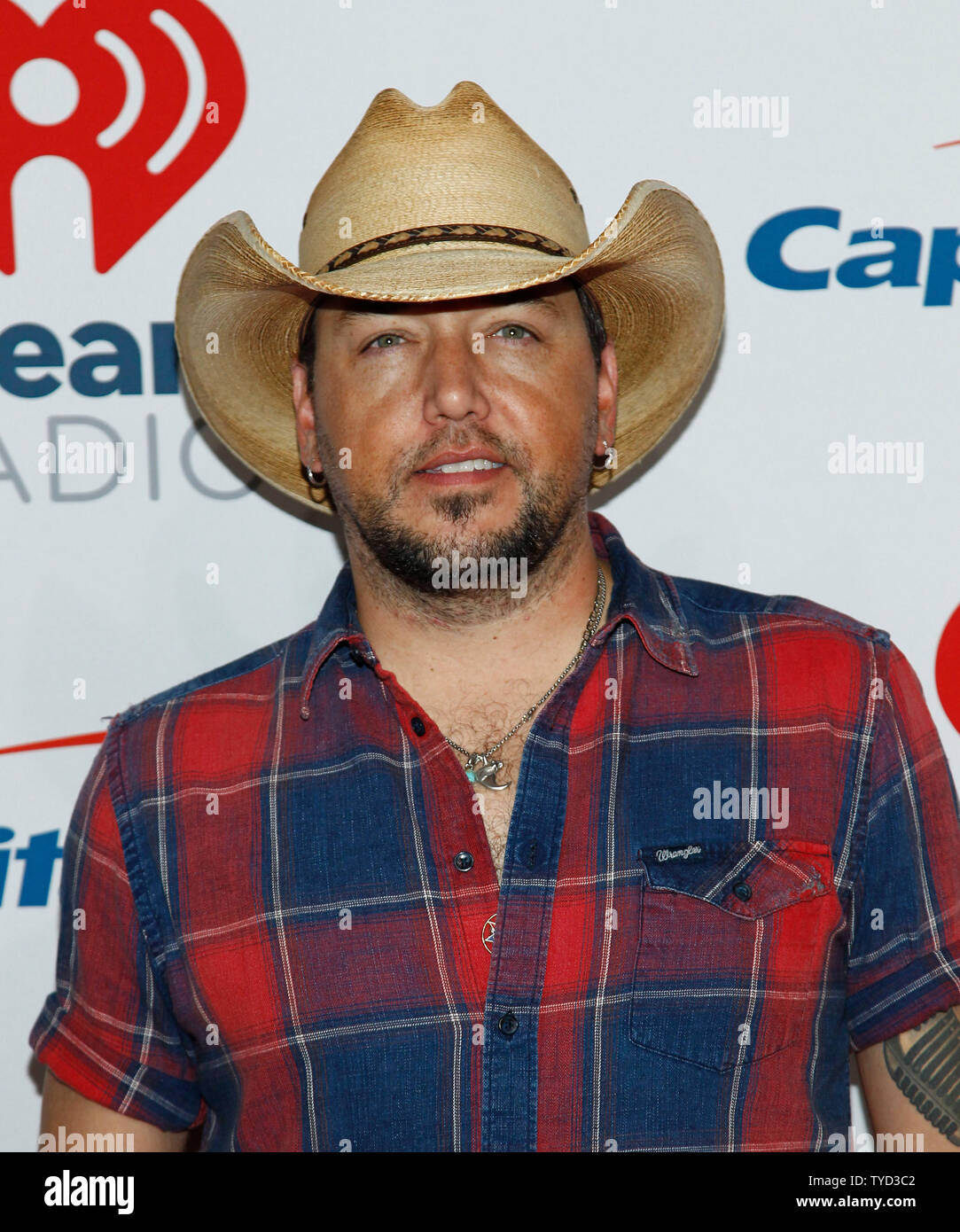 Country Music Artist Jason Aldean kommt für die iHeartRadio Musikfestival auf der T-Mobile Arena in Las Vegas, Nevada am 21. September 2018. Foto von James Atoa/UPI Stockfoto