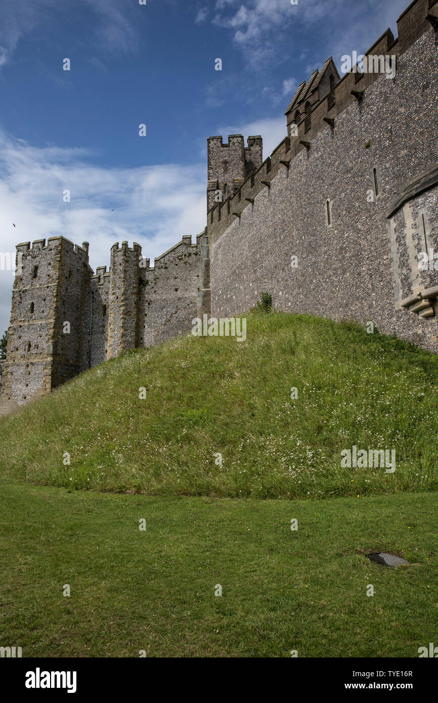 Arundel Castle, der mittelalterlichen Festung und dem Herrenhaus in Arundel, West Sussex, England, Vereinigtes Königreich Stockfoto