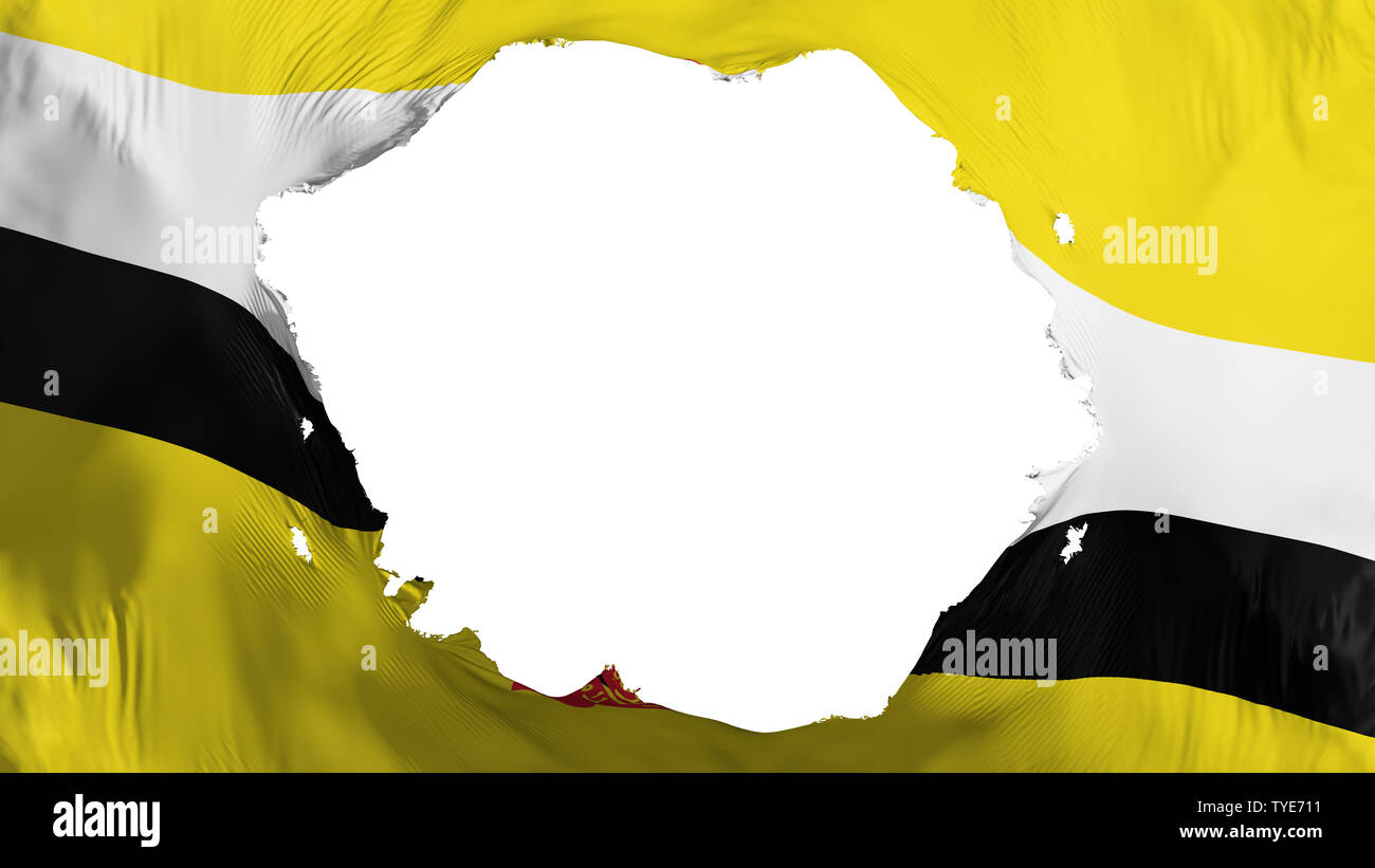 Gebrochene Brunei Flagge Stockfoto