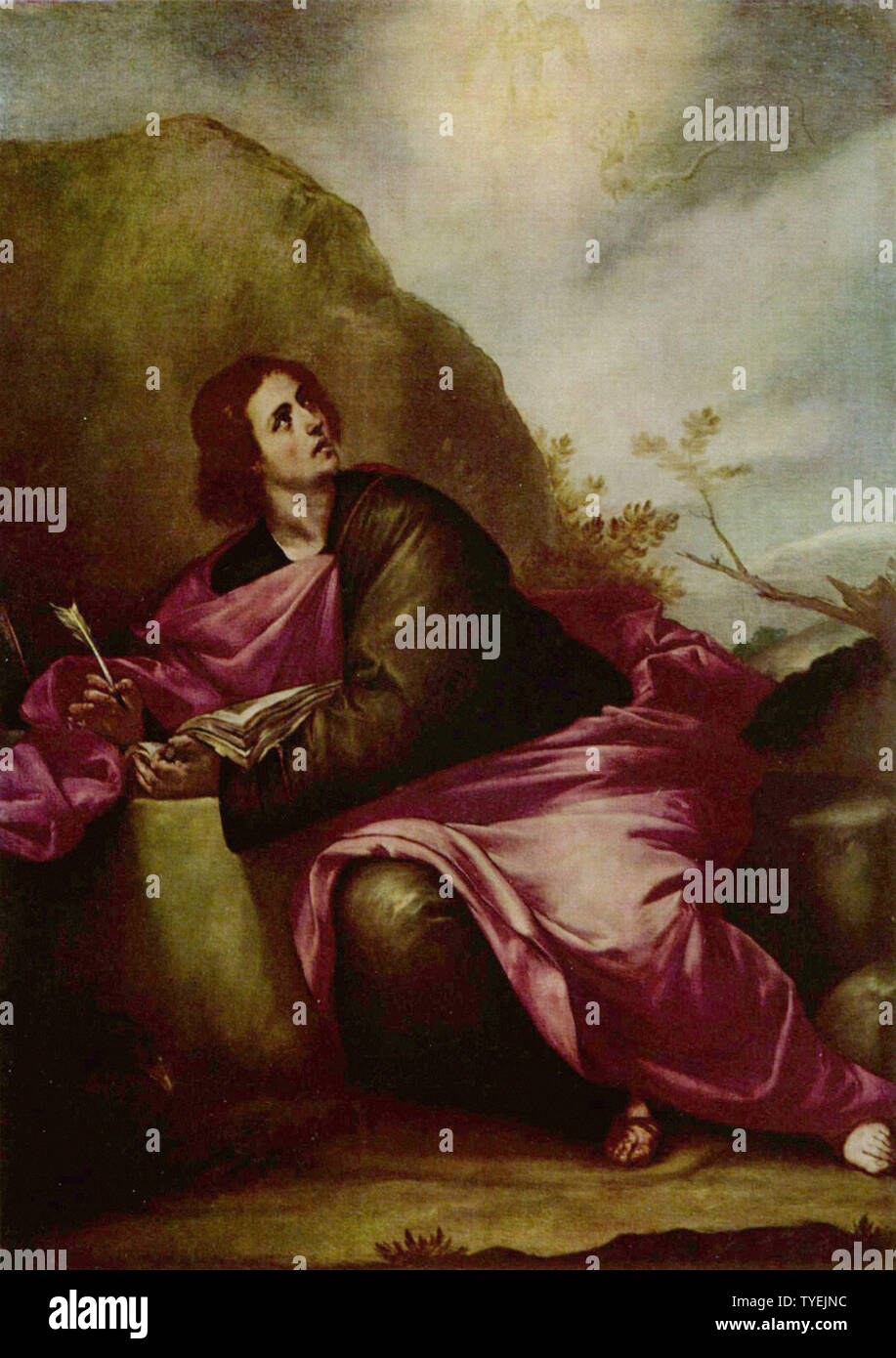 Alonzo Cano - Hl. Johannes Evangelist Patmos C 1645 Stockfoto