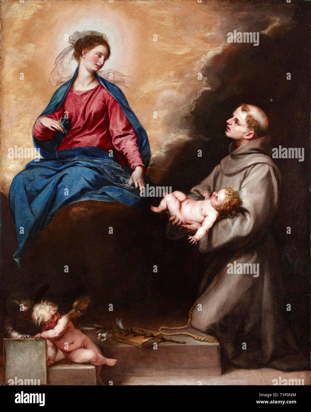 Alonzo Cano - Vision der Hl. Antonius Padu 1662 Stockfoto