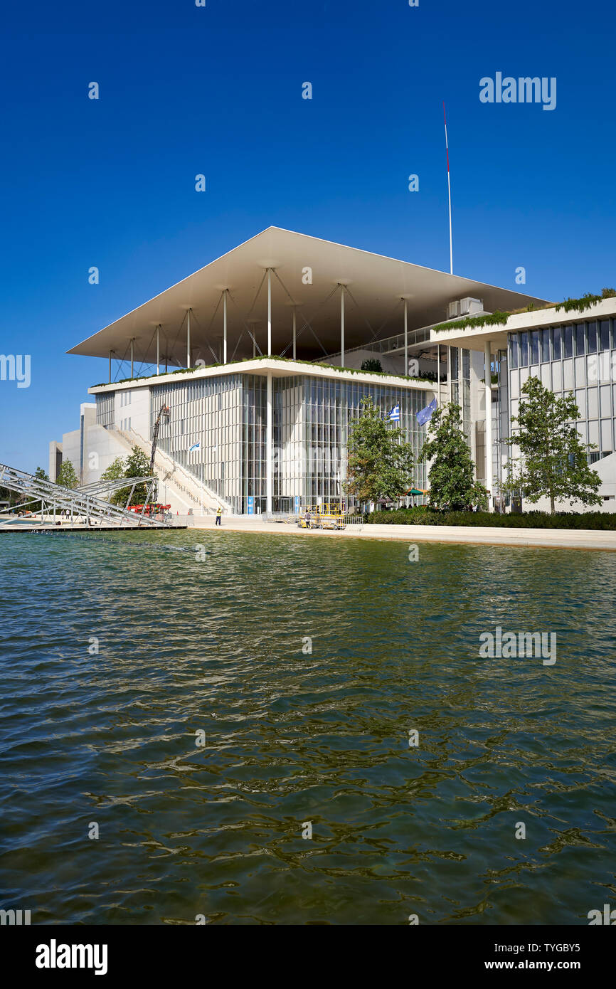 Athen Griechenland. Stavros Niarchos Foundation Cultural Center und das Opernhaus Stockfoto