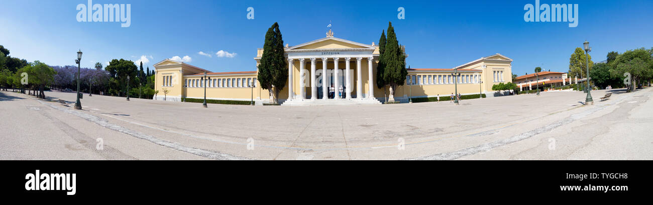 Athen Griechenland. Panoramablick auf die Zappeio Hall, verwendet als Konferenzzentrum Stockfoto Athen Griechenland. Panoramablick auf die Zappeio Hall, verwendet als Konferenzzentrum Stockfoto