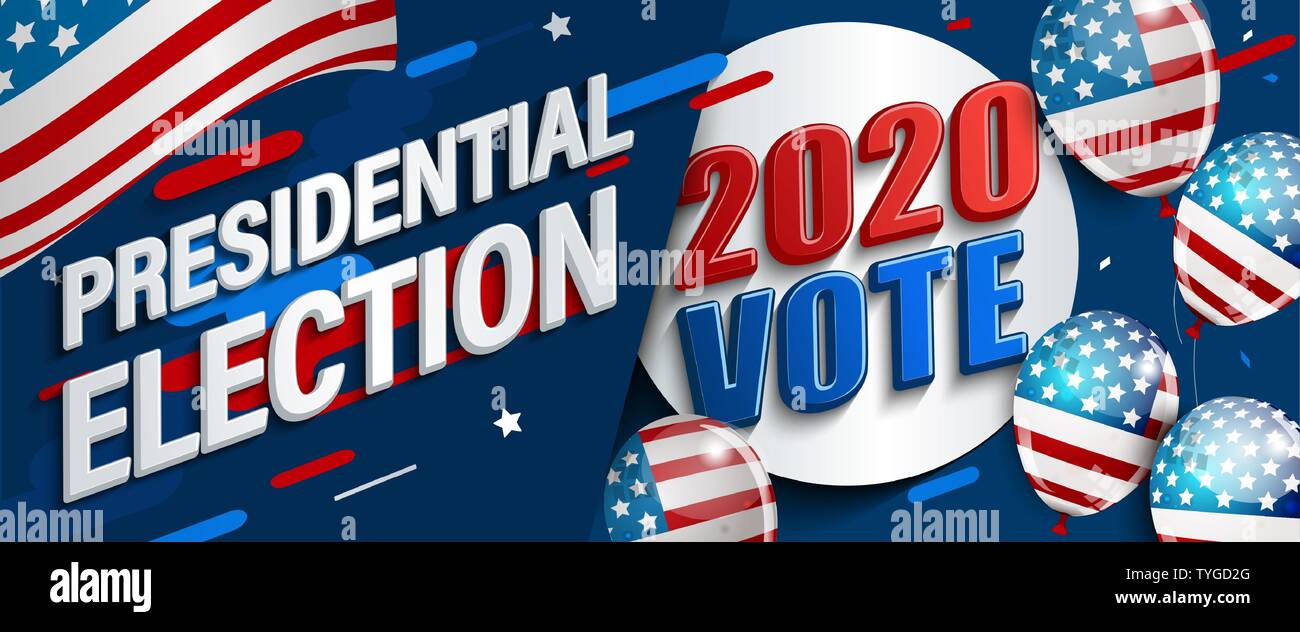 2020 USA Präsidentschaftswahlen Banner. Stock Vektor