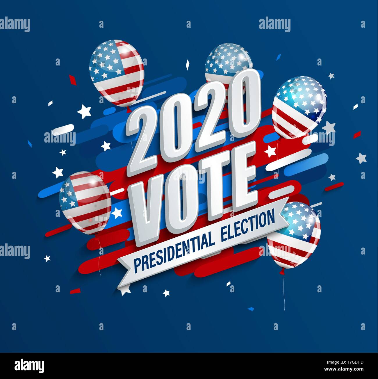 2020 USA Präsidentschaftswahlen dynamische Banner. Plakat für Amerikanische stimmen. Für Politik design Vorlage. Toll für Flyer, Karten, plackards. Hintergründe Stock Vektor