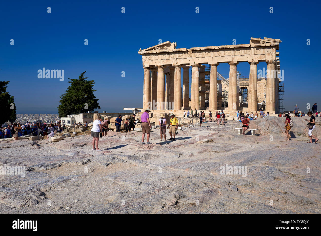 Athen Griechenland. Der Parthenon auf der Akropolis Stockfoto