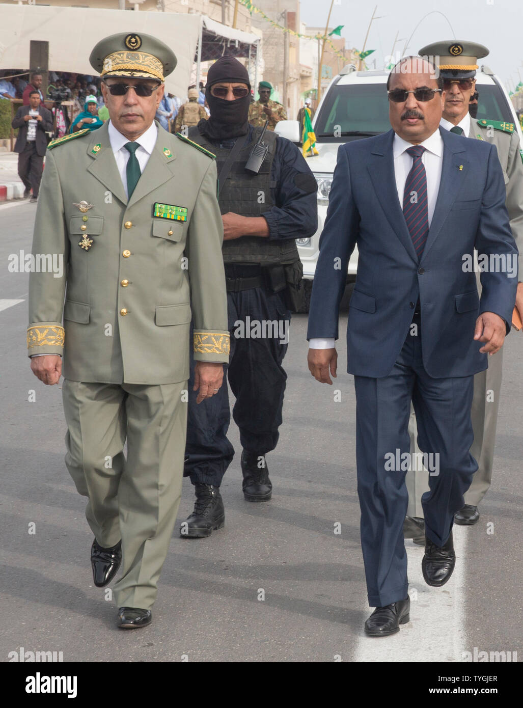 EX Präsidenten Mauretaniens mohamed Ould Abdel Aziz UND NEUER PRÄSIDENT MOHAMED OULD GHAZOUANI Stockfoto