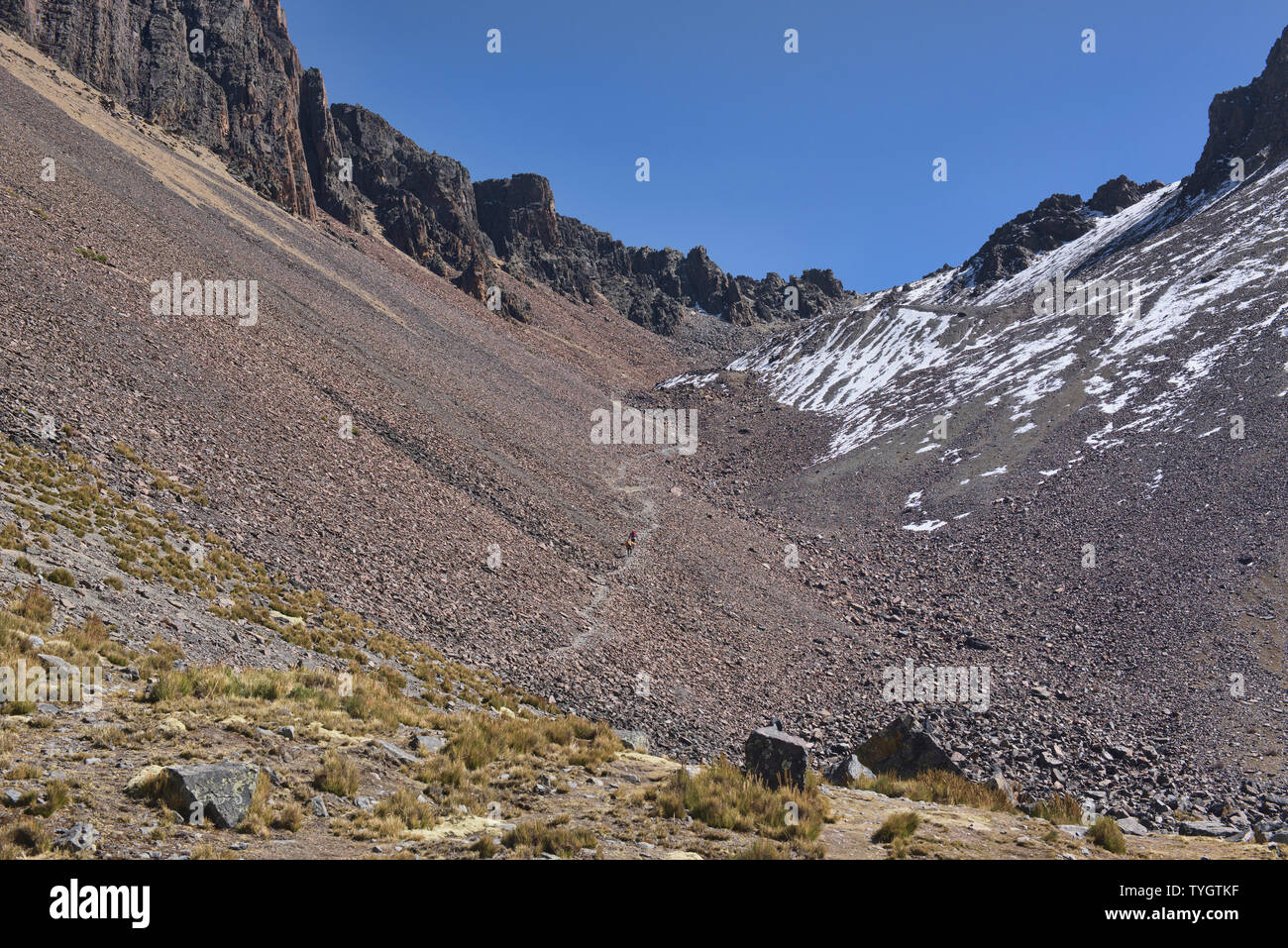Aufsteigend nach Pico Österreich über die Cordillera Real Traverse, Bolivien Stockfoto