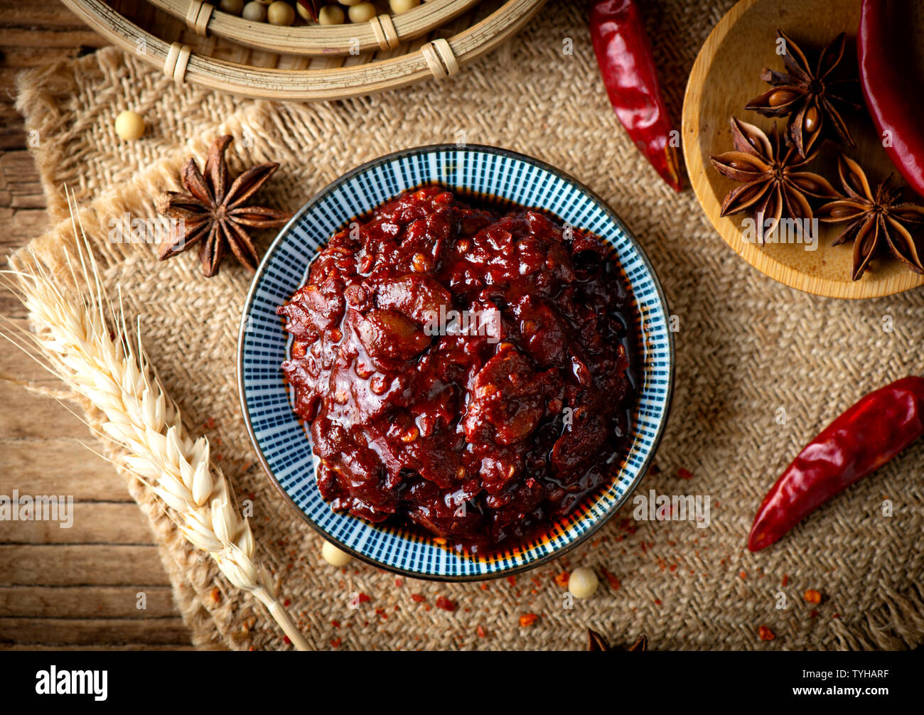 Bean Sauce, Chili Sauce. Stockfoto