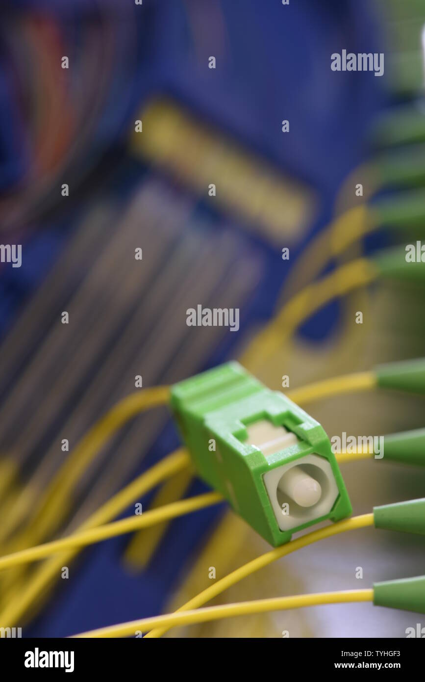 Glasfaserkabel Pigtail Single Mode Typ SC Stockfoto