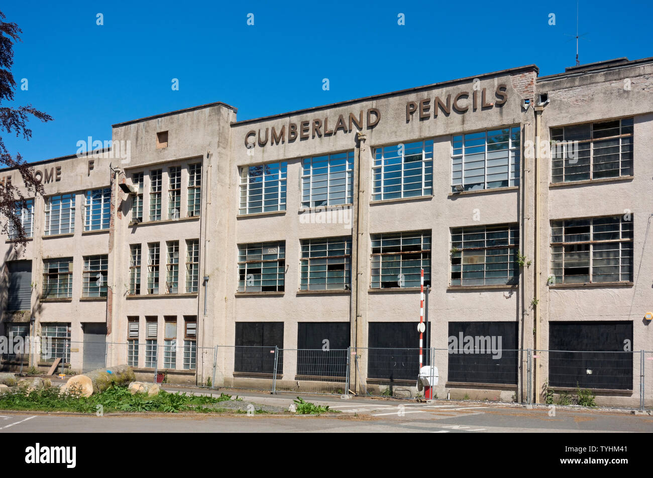 Verkommen ehemaliges ehemaliges Cumberland Pencils Bleistift-Fabrikgebäude Keswick Cumbria England Vereinigtes Königreich GB Großbritannien Stockfoto