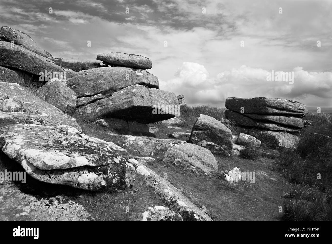 Tor oben Wistmans Holz Dartmoor Stockfoto