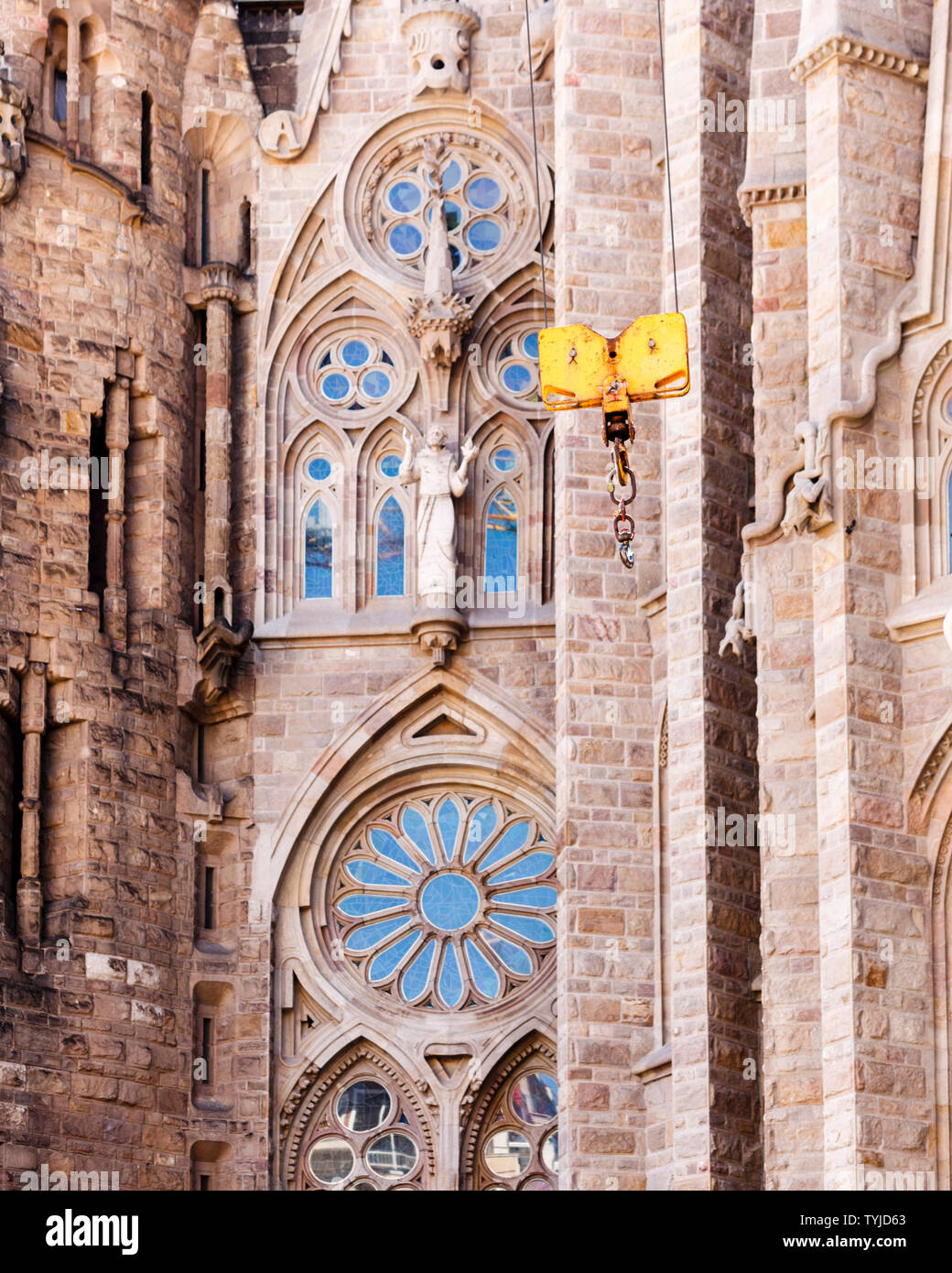 Die Bauarbeiten weiter auf die Sagrada Familia, Barcelona Stockfoto