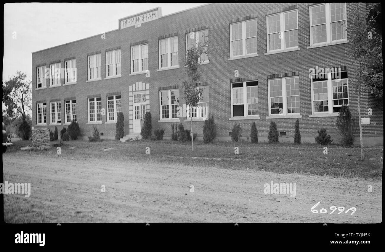 Die 1934 gebaute Schule Stockfoto