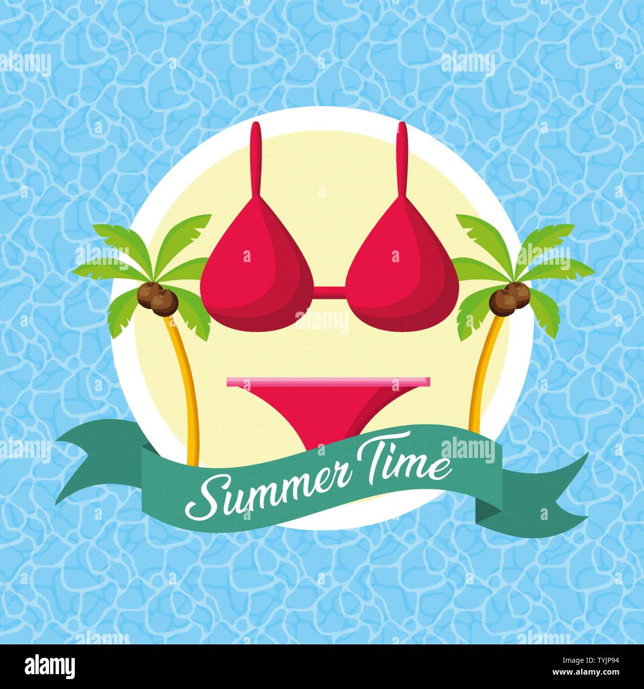 Sommer bikini Palmen pool Hintergrund Vector Illustration Stock Vektor