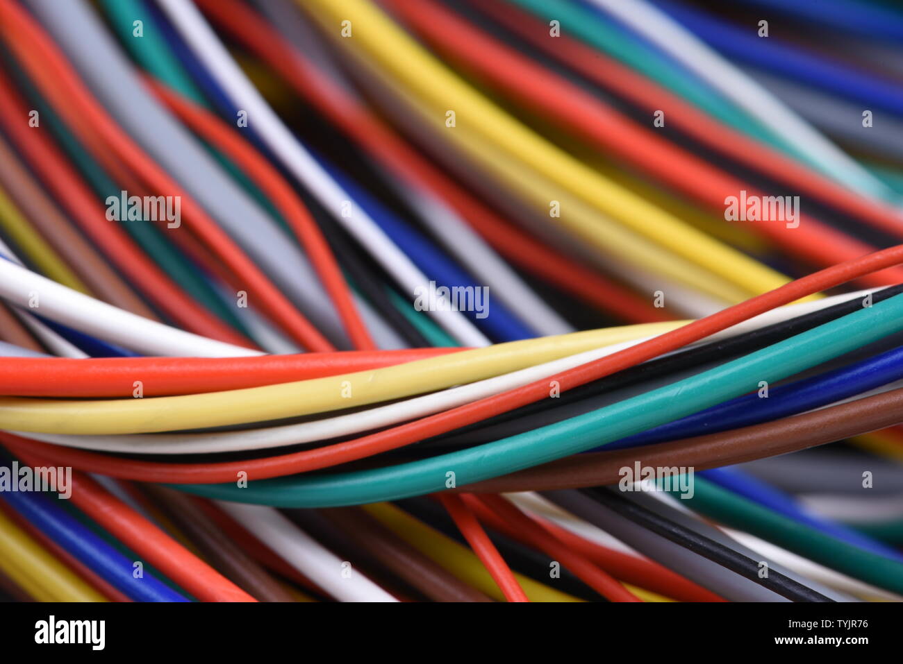 Nahaufnahme der elektrischen Kabel Stockfoto