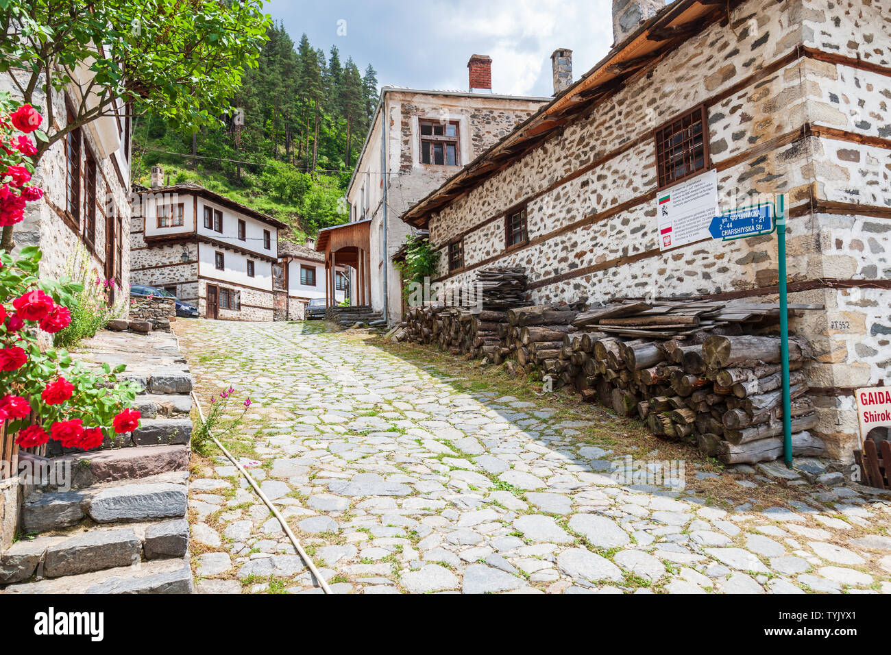 Schiroka Laka ist ein Dorf ganz im Süden Bulgariens, in Smoljan Gemeinde gelegen, Smolyan Provinz. Stockfoto