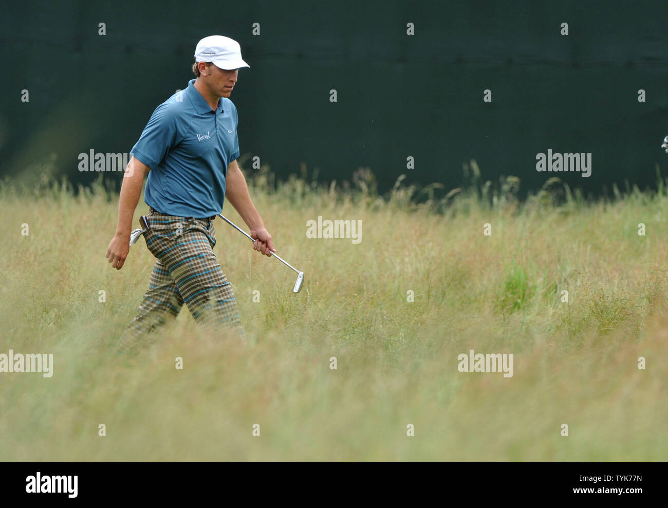 Ricky Barnes geht auf das 17. Grün während der dritten Runde der US-Open am Bethpage Black in Farmingdale, New York am 21. Juni 2009. (UPI Foto/Kevin Dietsch) Stockfoto