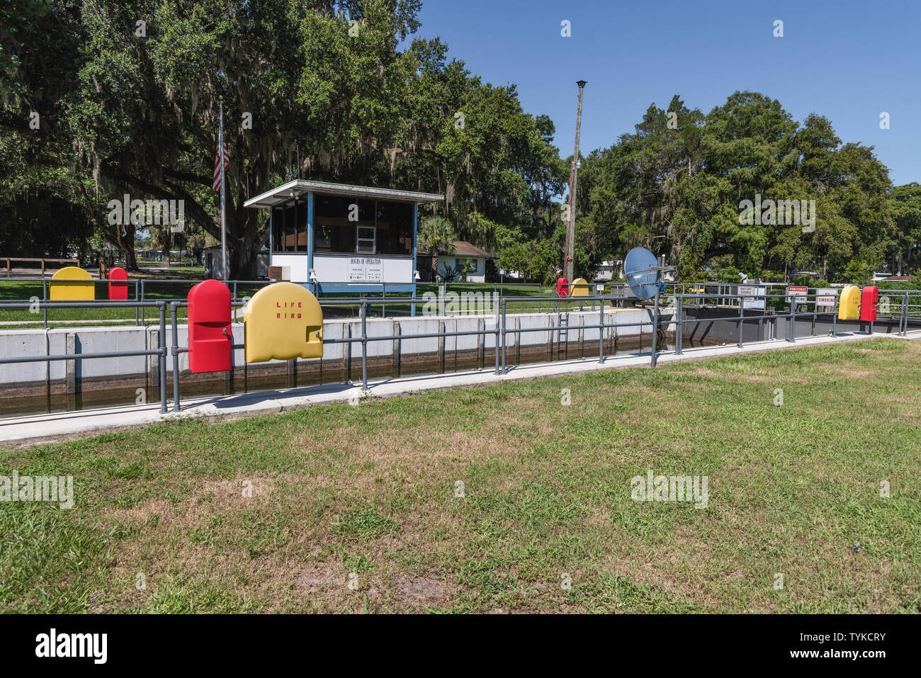 Burrell Navigations- und Damm auf der Haines Creek River in Leesburg, Florida, USA Stockfoto