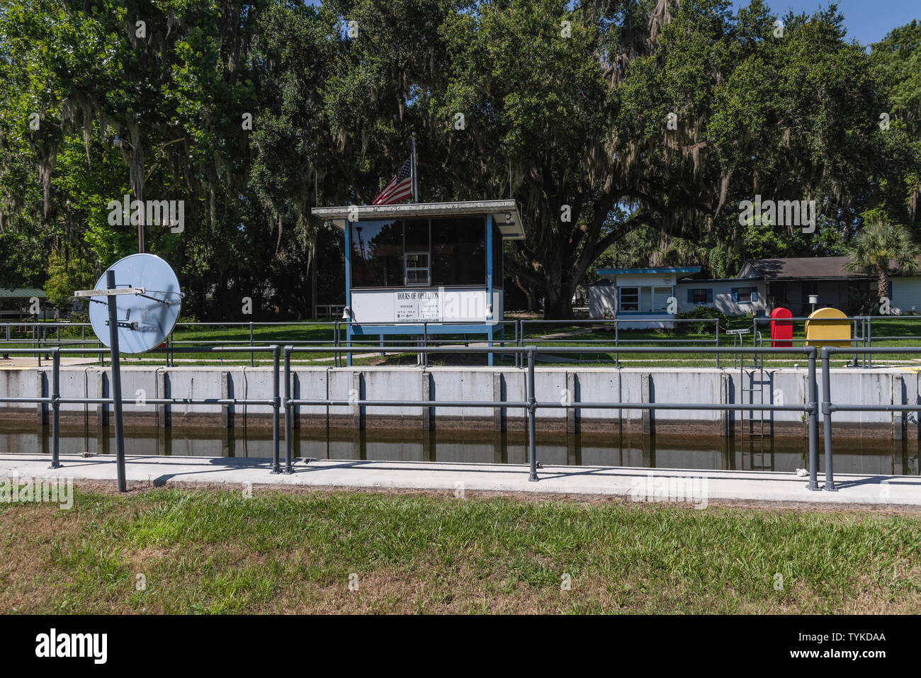 Burrell Navigations- und Damm auf der Haines Creek River in Leesburg, Florida, USA Stockfoto