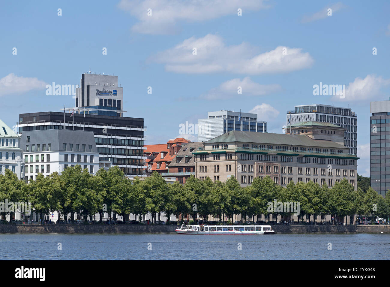 Neuen Jungfernstieg, Binnenalster, Hamburg, Deutschland Stockfoto