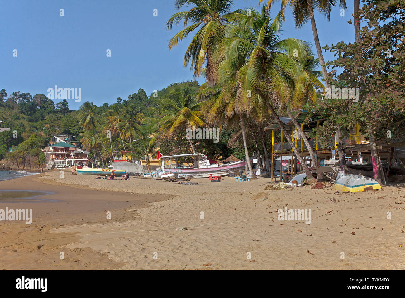 Strand von Castara Bay, Tobago. Stockfoto