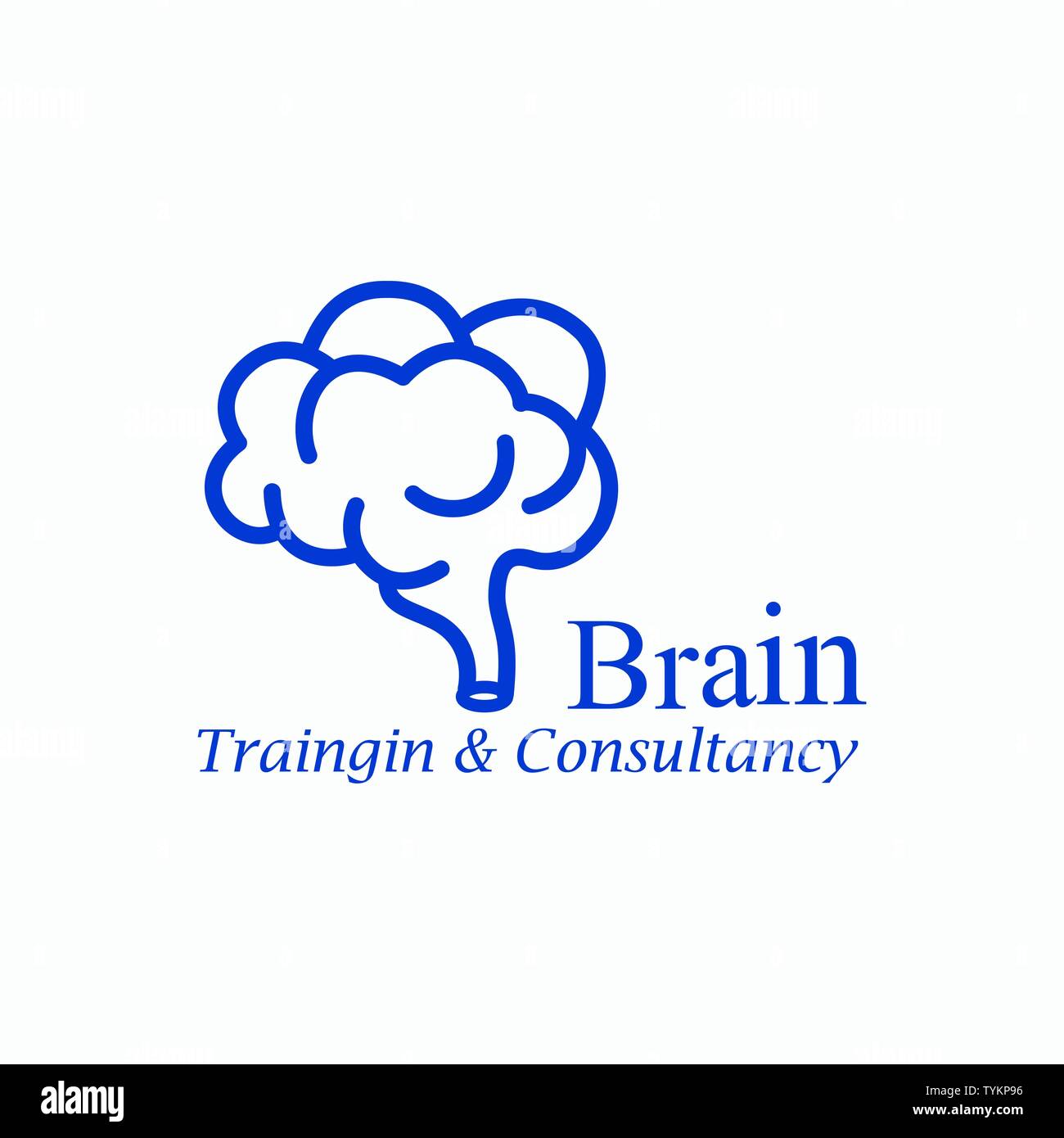 Gehirn Logo silhouette Design vector Template Stock Vektor