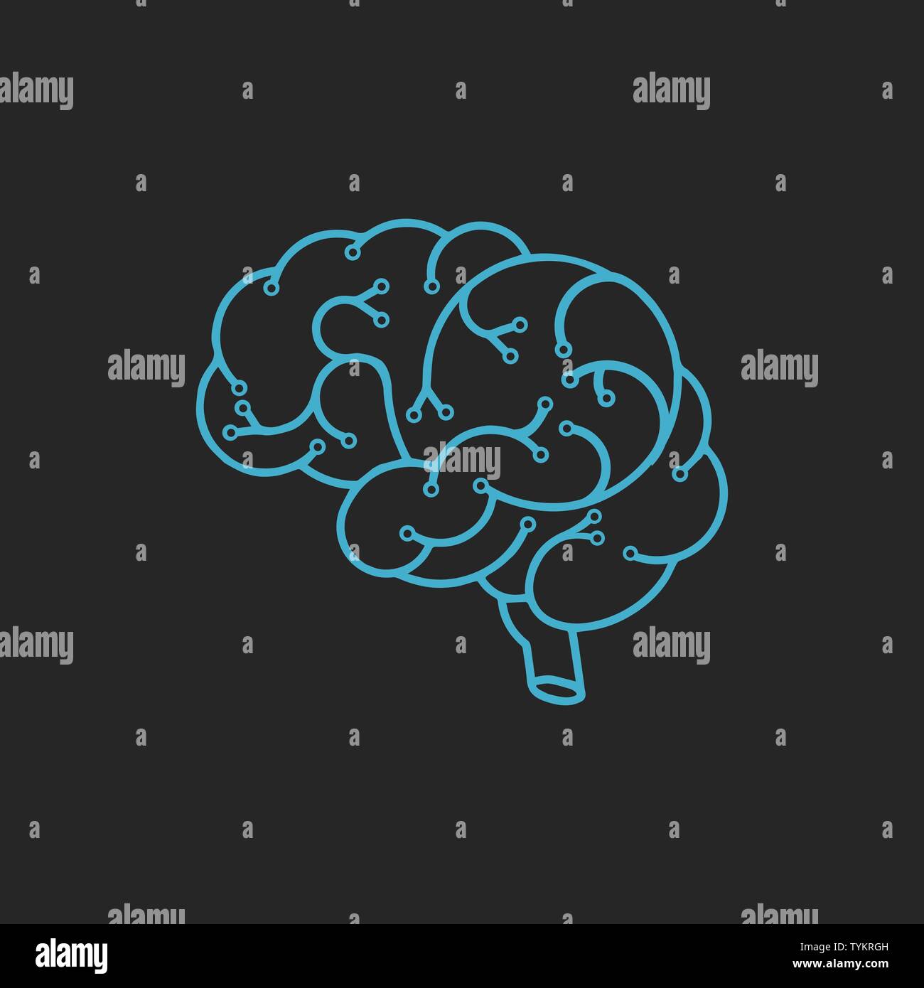 Gehirn Logo silhouette Design vector Template Stock Vektor