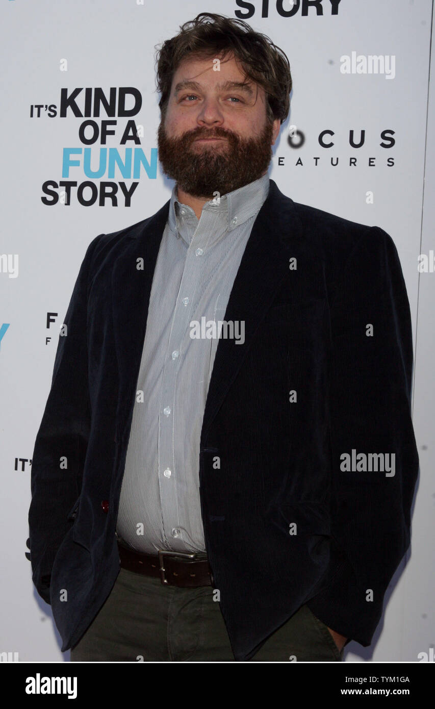 Zach Galifianakis kommt für die Premiere von "Es Ist Schon eine lustige Geschichte' im Landmark Sunshine Kino in New York am 14. September 2010. UPI/Laura Cavanaugh Stockfoto