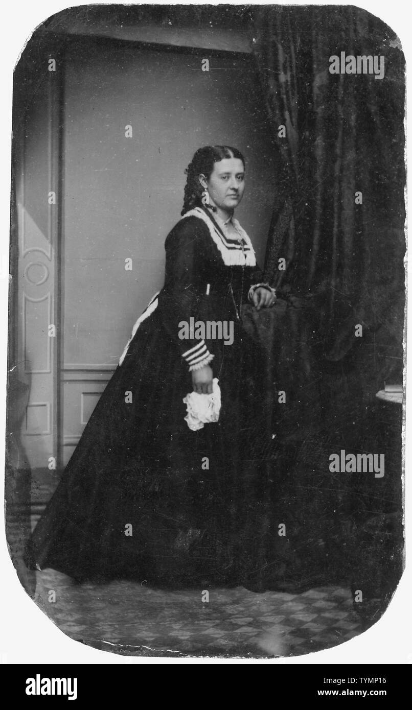 Tintype unbekannter weiße Frau. Cousin oder Schwester von Herrn Duncan?; Umfang und Inhalt: HSW (Henry S. Wellcome) 4/12/32. Stockfoto