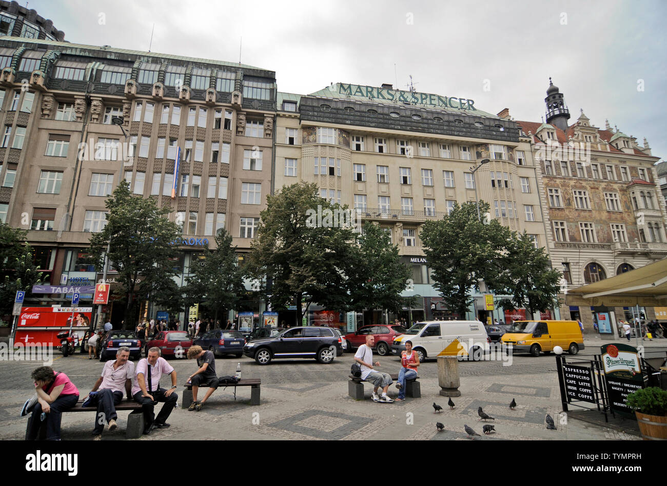 Wenzelsplatz, Prag, Tschechische Republik Stockfoto