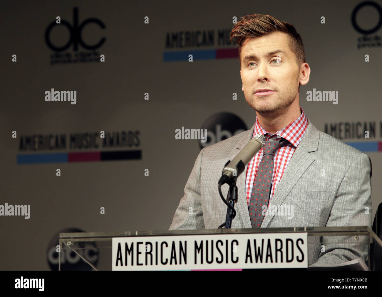 Lance Bass kündigt die Nominierungen für die 41. jährlichen American Music Awards an B.B. Könige in in New York City am 10. Oktober 2013. AMAS wird Luft leben auf ABC am Sonntag, den 24. November in Los Angeles. UPI/John angelillo Stockfoto