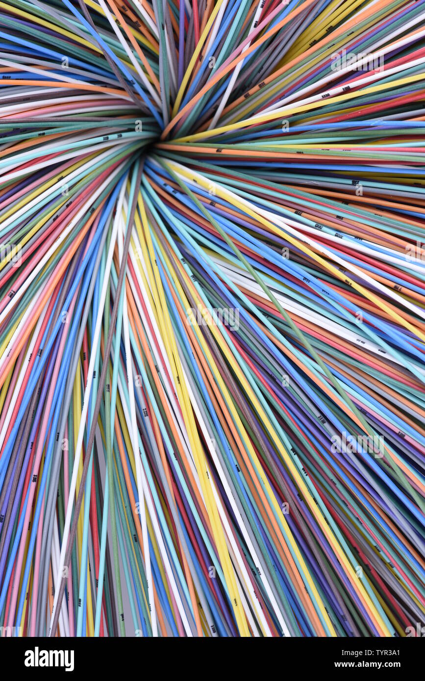 Farbige Kabel von IT-Netzen Stockfoto