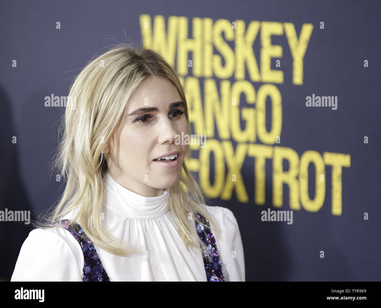 Zosia Mamet kommt auf dem roten Teppich an der Welt der 'Whiskey Tango Foxtrott" Premiere im AMC Loews Lincoln Square 13 Theater am 1. März 2016 in New York City. Foto von John angelillo/UPI Stockfoto