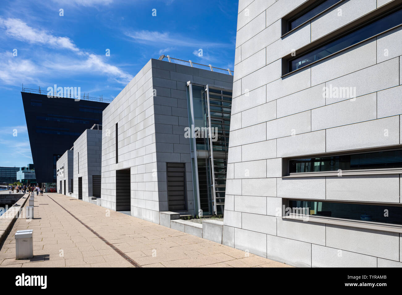 Die Königliche Bibliothek (Den Sorte Diamant/Der Schwarze Diamant), entworfen von Schmidt, Hammer & Lassen, fertig gestellt 1998, Kopenhagen, Dänemark Stockfoto