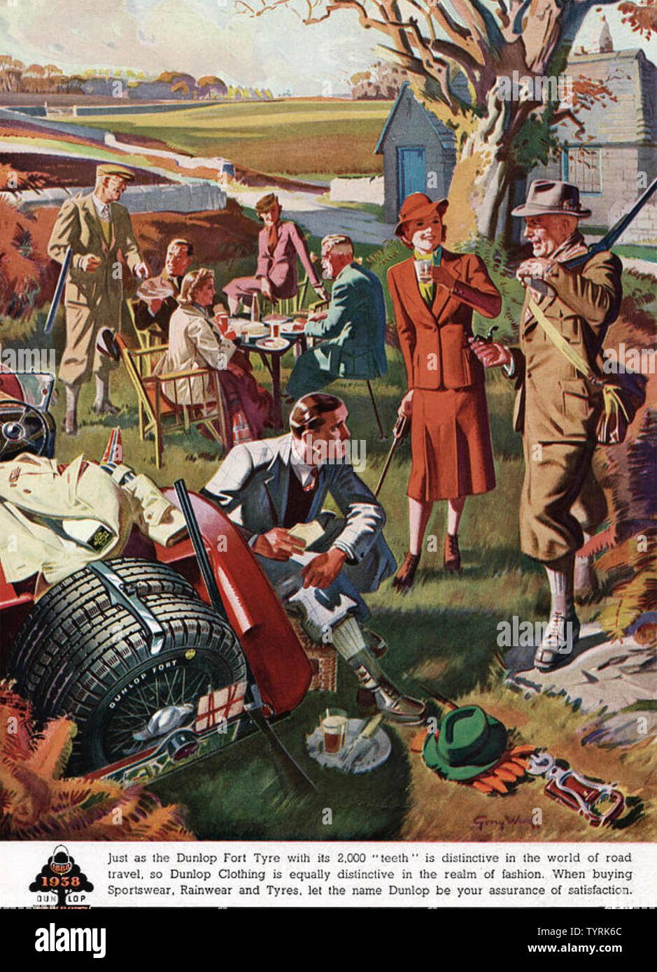 DUNLOP SPORT ANZEIGE 1938 Stockfoto