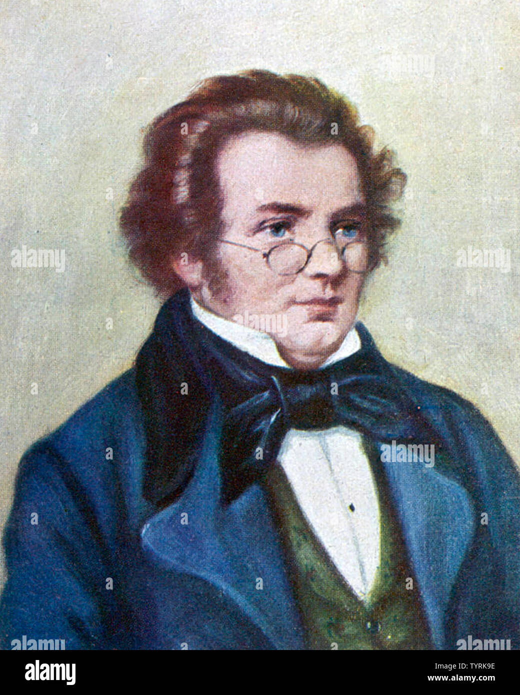 FRANZ SCHUBERT (1797-1828), österreichischer Komponist Abbildung auf ein Aquarell 1825 basiert Stockfoto