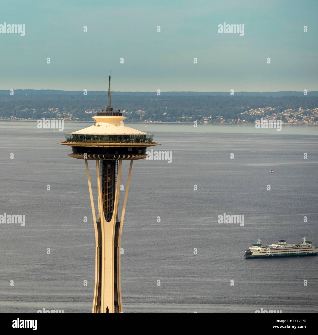 Luftaufnahme der Space Needle, Seattle, Washington State, USA Stockfoto
