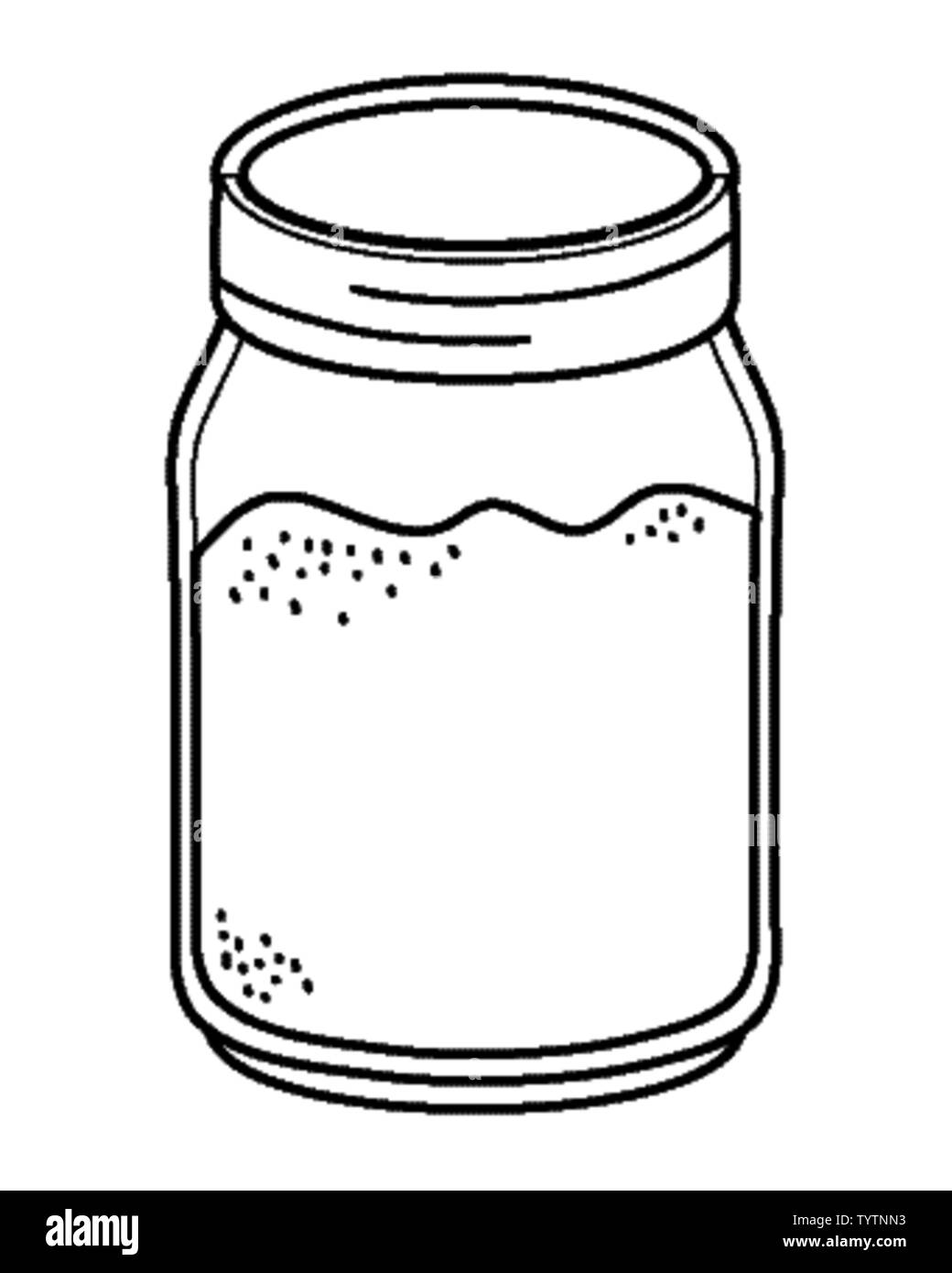 Glas Marmeladenglas mit Erde innen cartoon Vector Illustration graphic design Stock Vektor