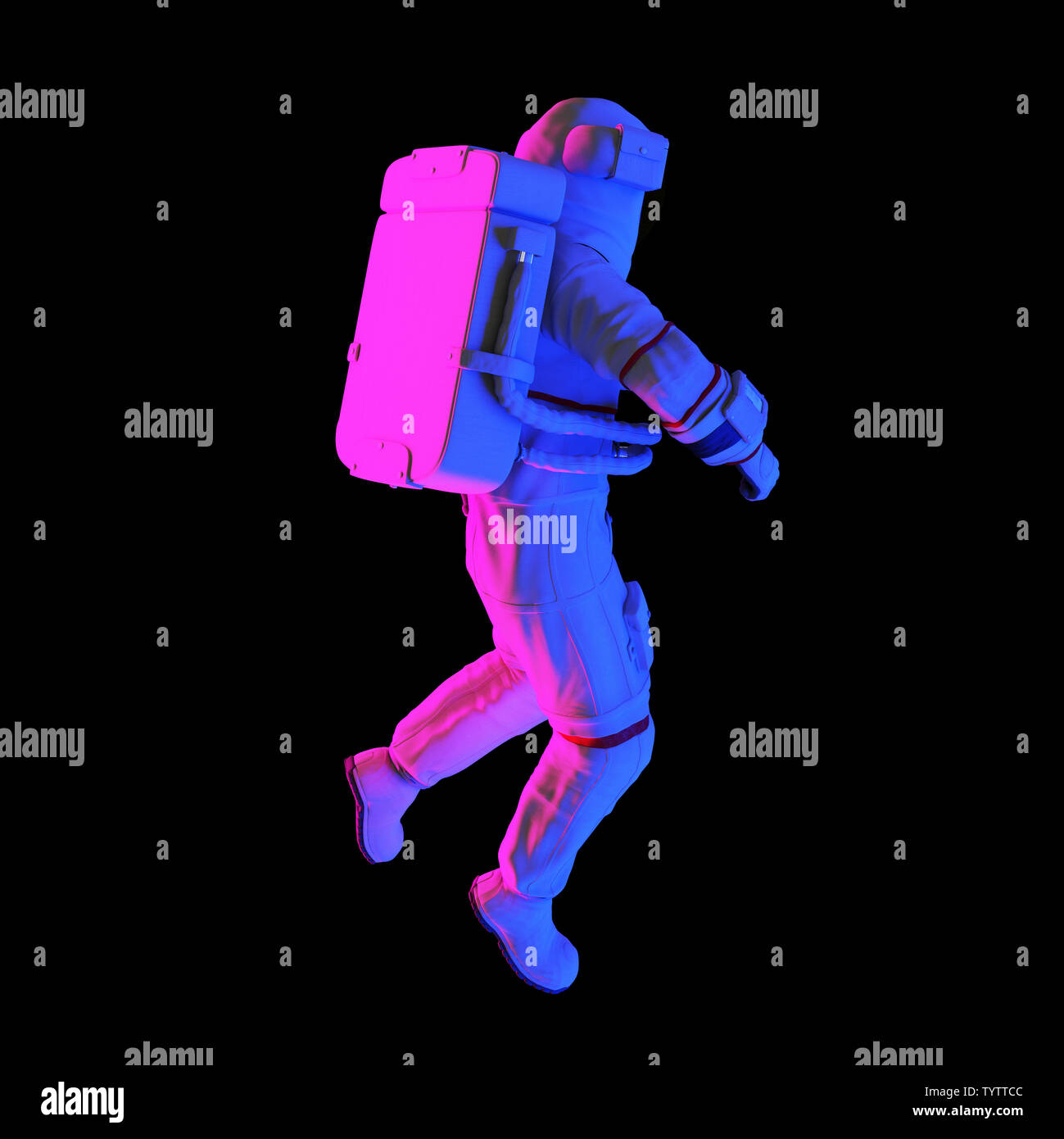 3D-gerenderte abstrakte Darstellung eines Astronauten Stockfoto