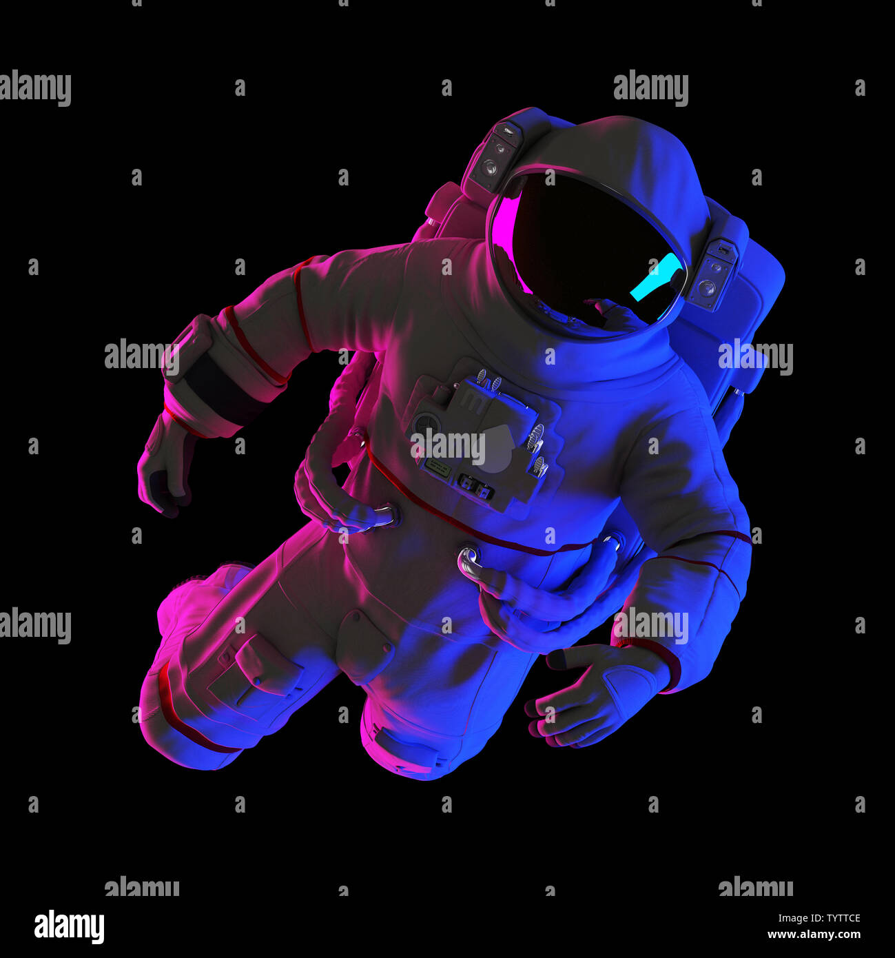 3D-gerenderte abstrakte Darstellung eines Astronauten Stockfoto