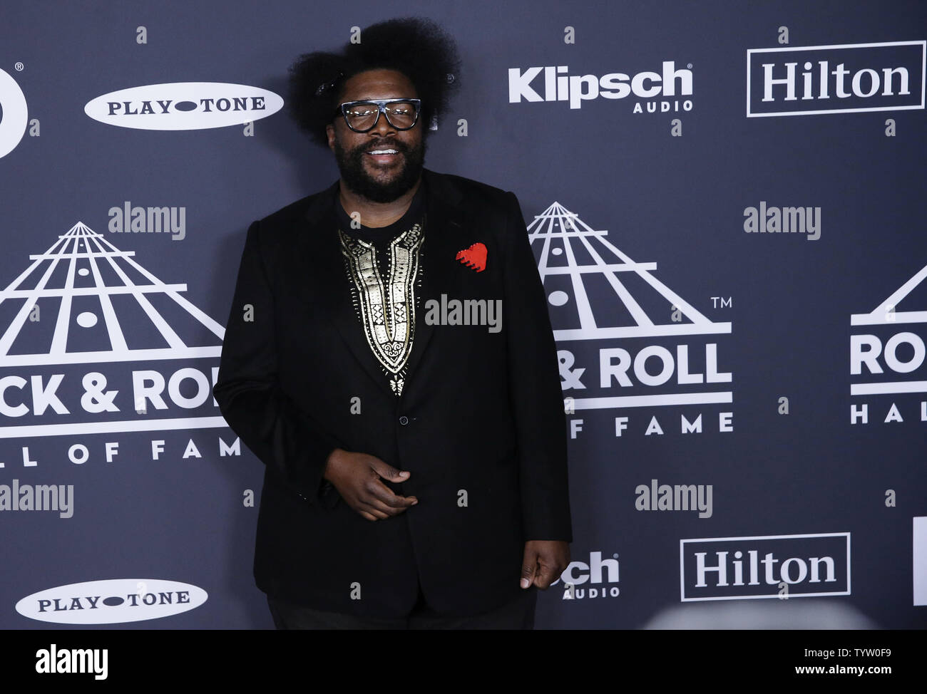 Questlove kommt auf dem roten Teppich auf der 34. jährlichen Rock and Roll Hall of Fame induction Zeremonien bei Barclays Center in New York City am 29. März 2019. Die Rock and Roll Hall of Fame 2019 Eingezogenen sind Radiohead, Janet Jackson, Stevie Nicks, Def Leppard, die Heilung, Roxy Music und die Zombies. Foto von John angelillo/UPI Stockfoto