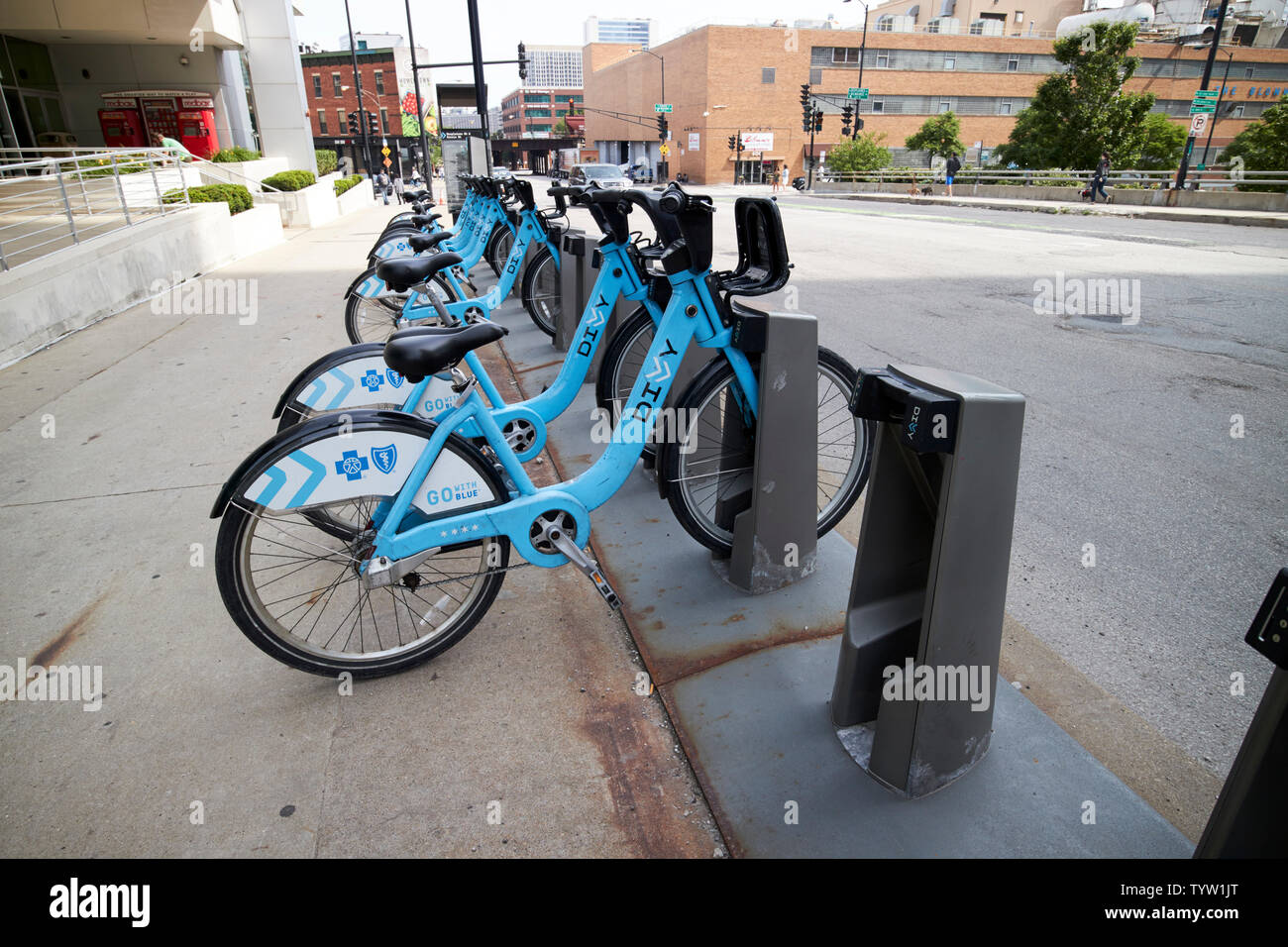 Dockingstation für Chicago Fahrradverleih Regelung aufzuteilen in Chicago, IL USA Stockfoto