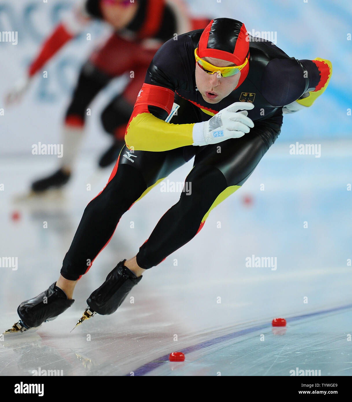 In Deutschland Nico Ihle konkurriert in der Männer 1000 m Eisschnelllauf im Richmond Olympic Oval in Vancouver, Kanada, während der Olympischen Winterspiele 2010 Am 17. Februar 2010. UPI/Roger L. Wollenberg Stockfoto