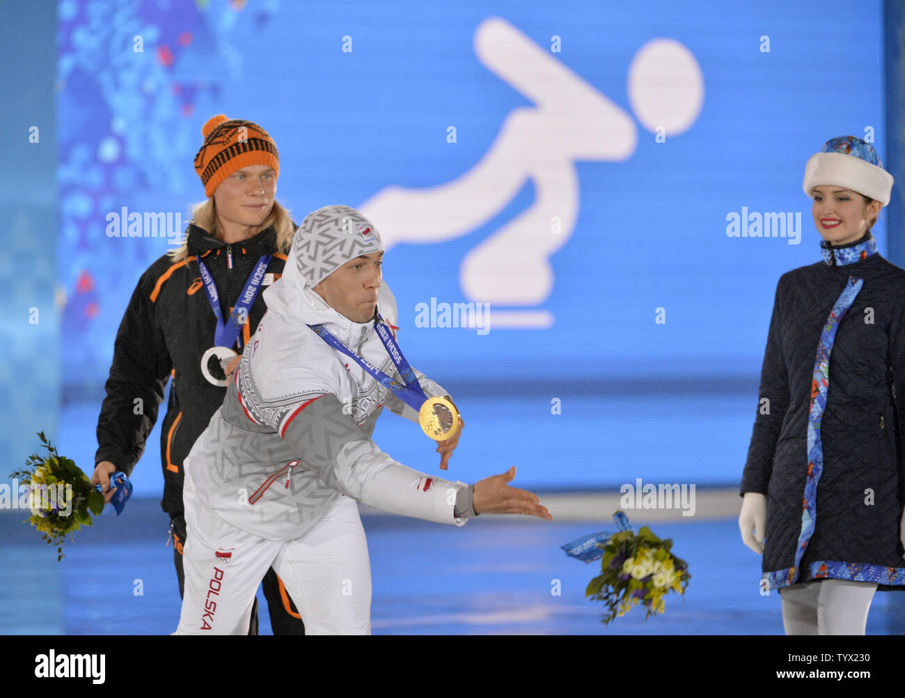 Eisschnelllauf Olympia 1.OS 2014 Foto signiert POL Zbigniew BRODKA 